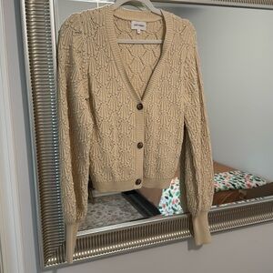 NWOT 100% COTTON Driftwood Bubble Sleeve cardigan size S